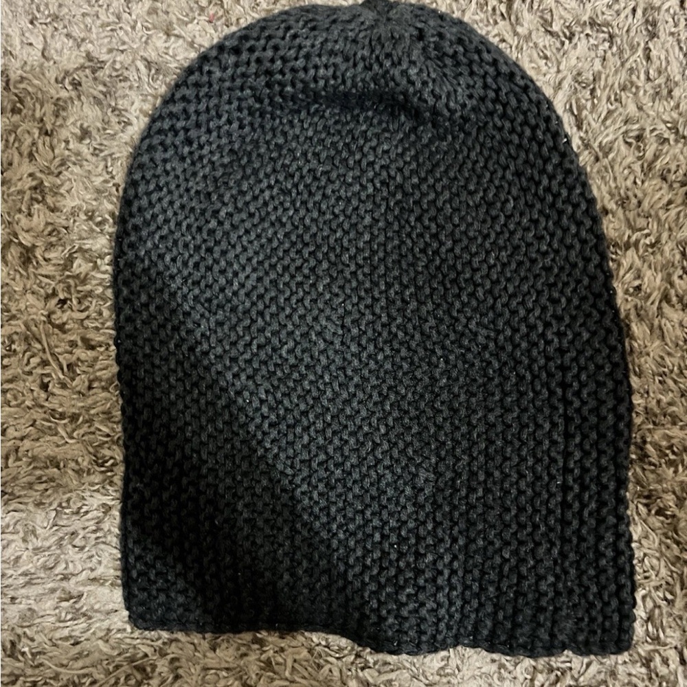 Graphite Gray Slouchy Knit Beanie